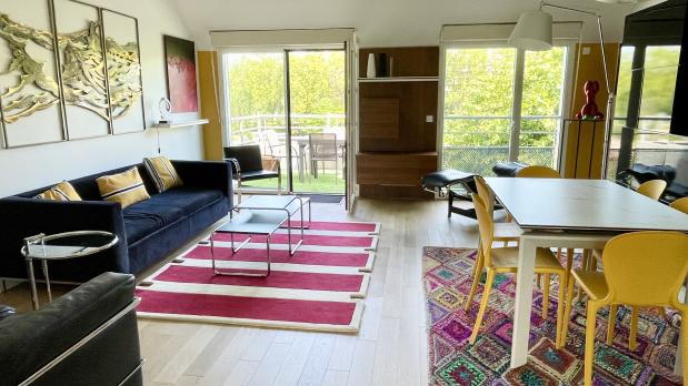 Île Saint-Germain - 3 pièces standing dernier étage sur Seine - 91 m²